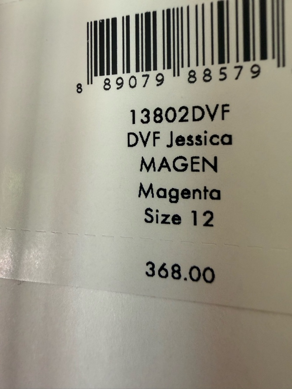 Diane Von Furstenberg Silk Jessica magenta dress NWT $368 Retail. Size 12 - Picture 10 of 10